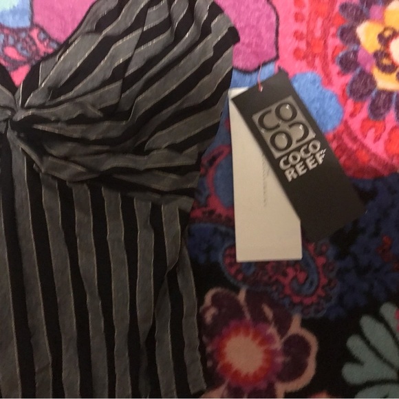 NWT Coco Reef Black and Gold Striped Swimsuit - Picture 5 of 5